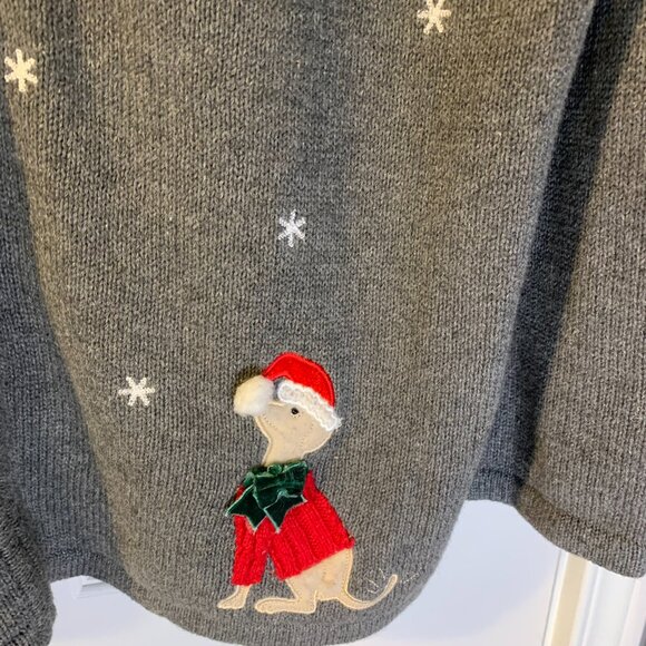 Crazy Horse Women's Christmas Dogs Sweater Plus Size 1X Full Zip Pockets Holiday - Picture 4 of 9